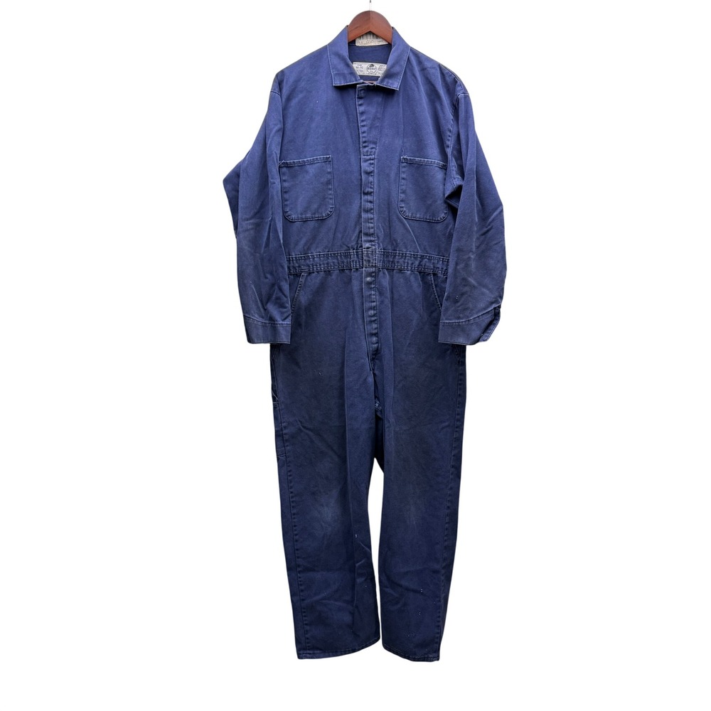 Red Kap CC14NV9 Cotton Coveralls Mens 44-RG Navy Blue Long Sleeve Workwear